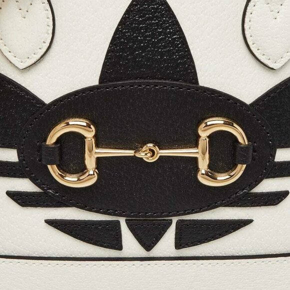 Gucci x Adidas White/Black Smooth Leather 1955 Horsebit Mini Bag - Picture 7 of 11